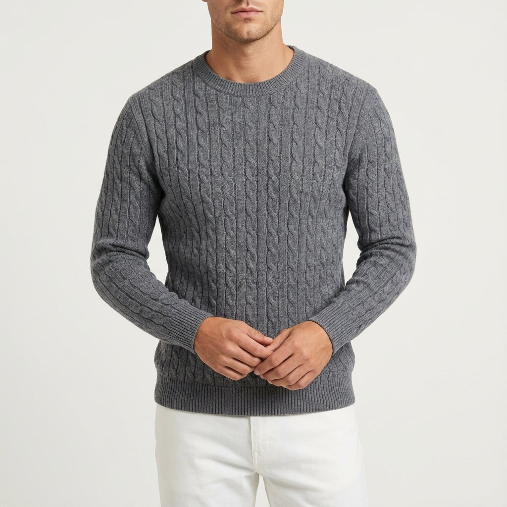 Sweter męski prążkowany klasyczny krój | Codzienne użytkowanie