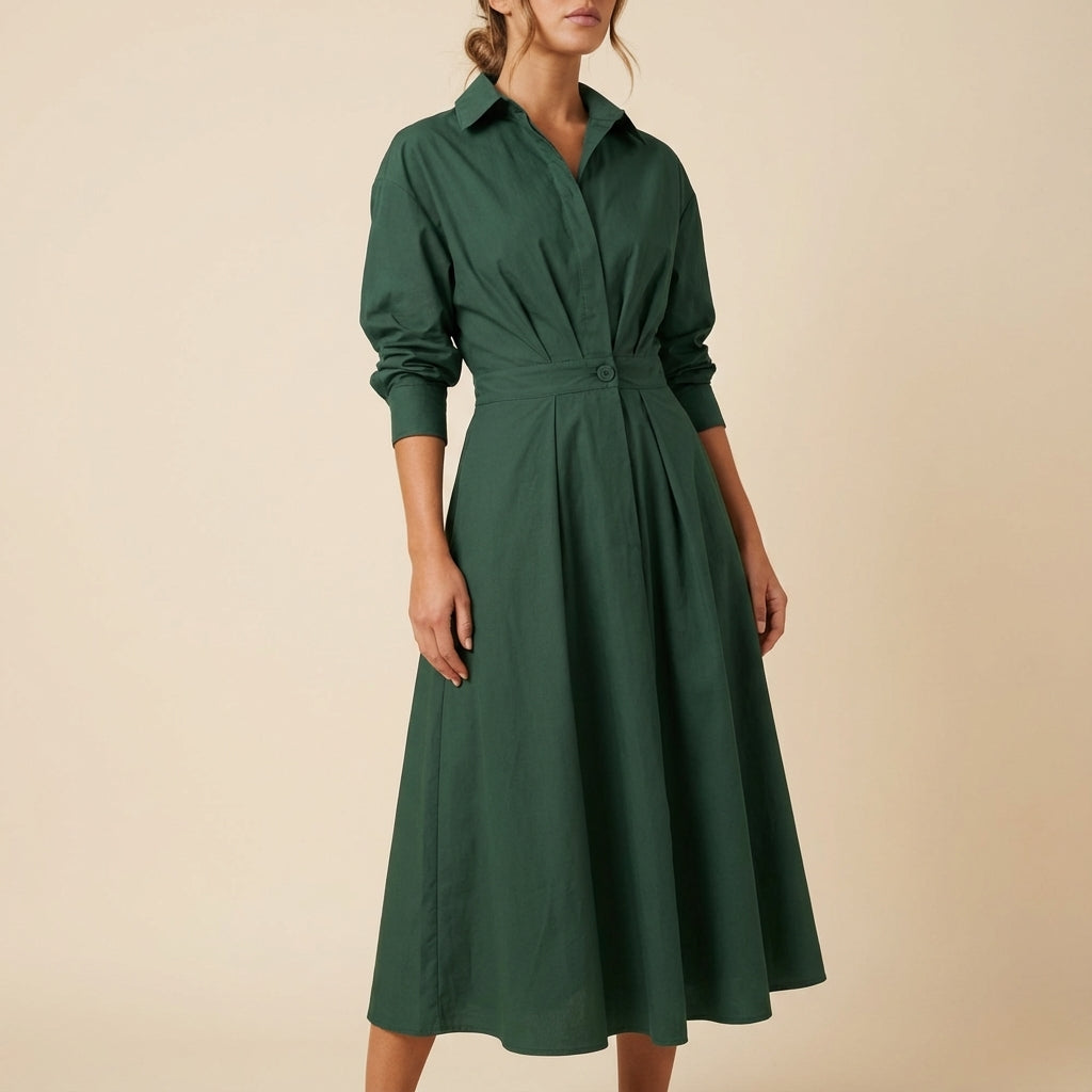 Sukienka damska midi z długim rękawem | Na co dzień