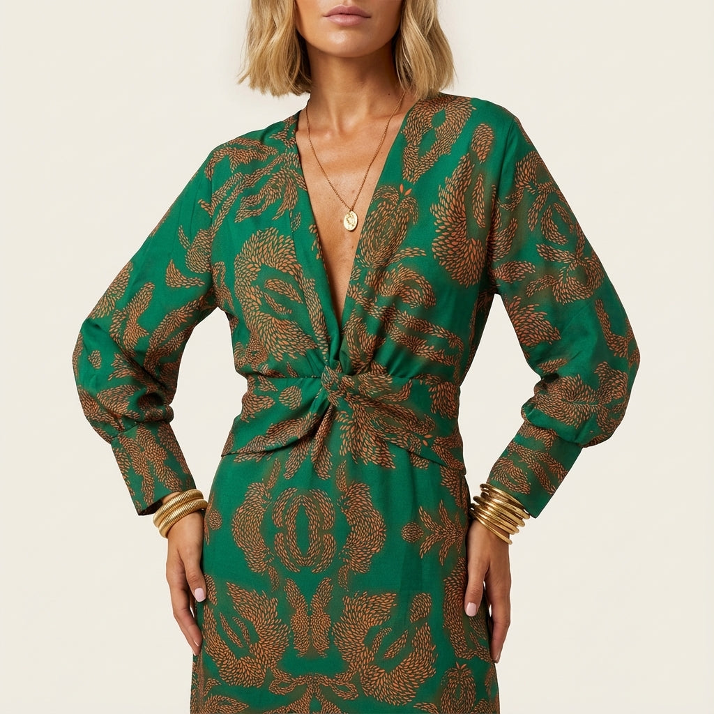 Sukienka damska midi kopertowa | Na wyjście