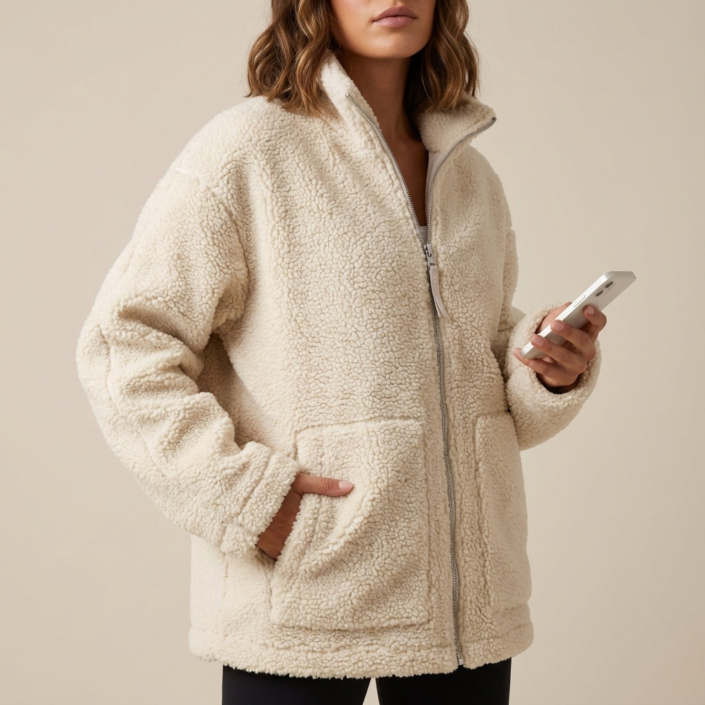 Kurtka Damska o Prostej Formie z Wysoką Stójką | Codzienne Użycie