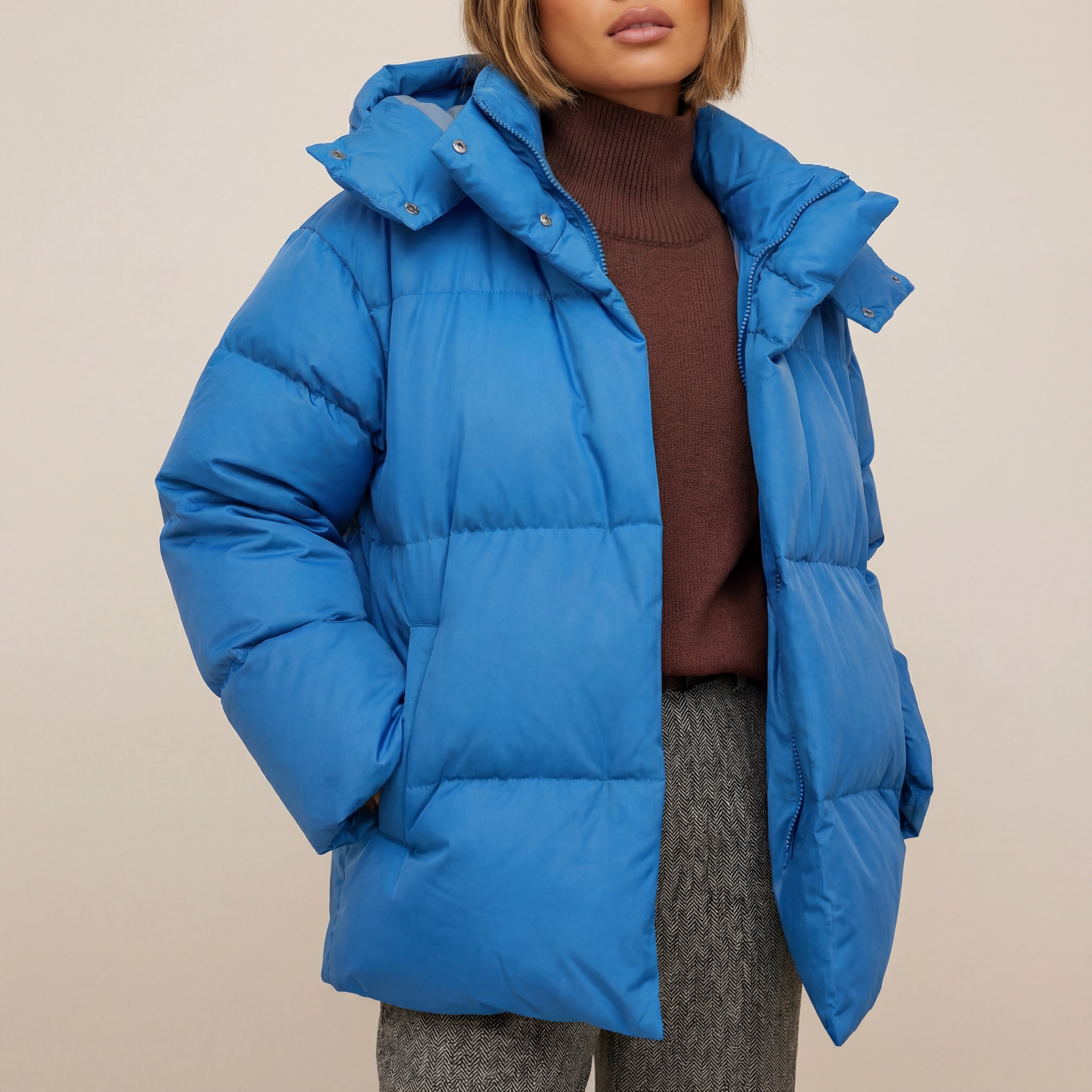 Kurtka Zimowa Damska Pikowana z Kapturem | Na Chłodniejsze Dni