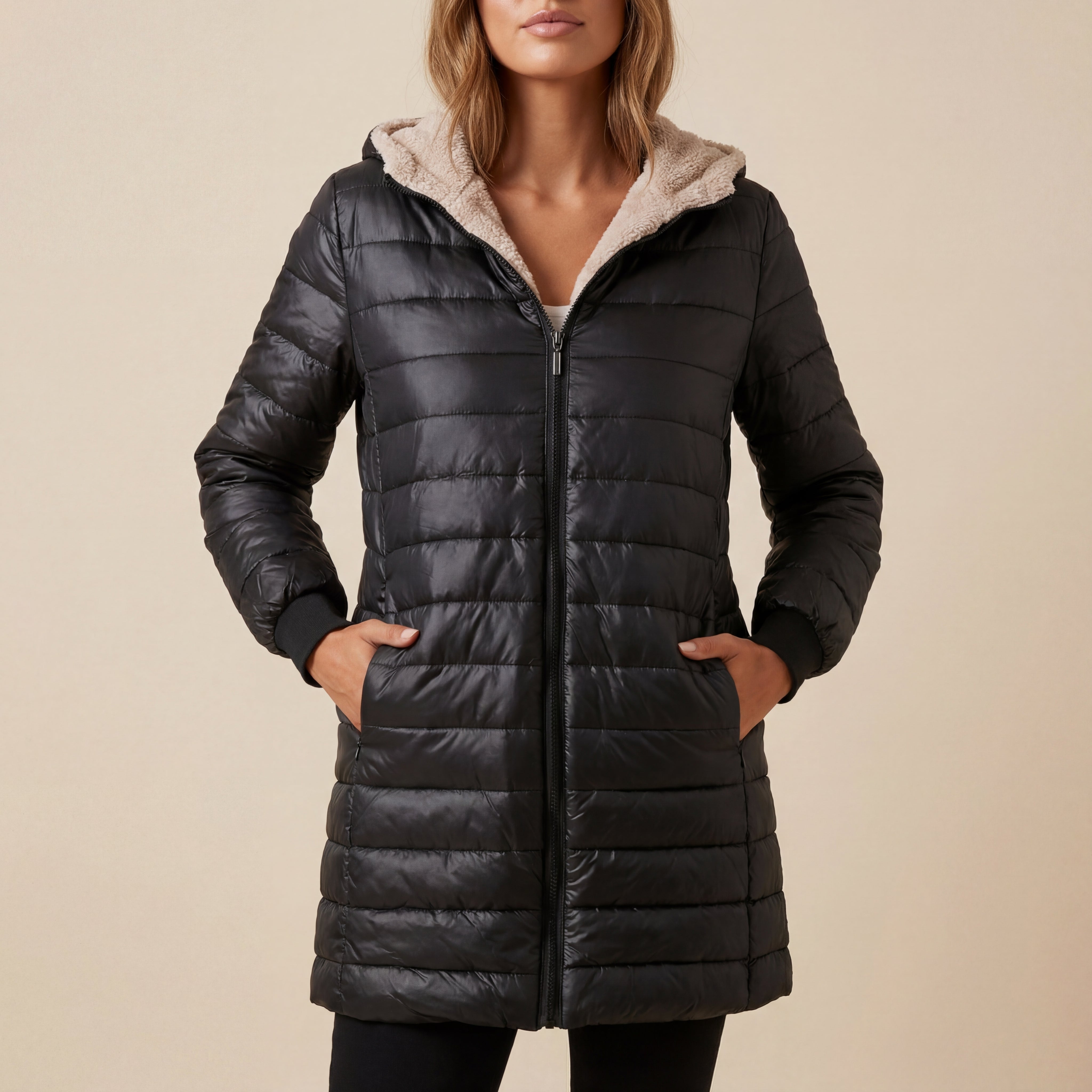 Kurtka Damska Zimowa Pikowana Granatowa | Na Zimę