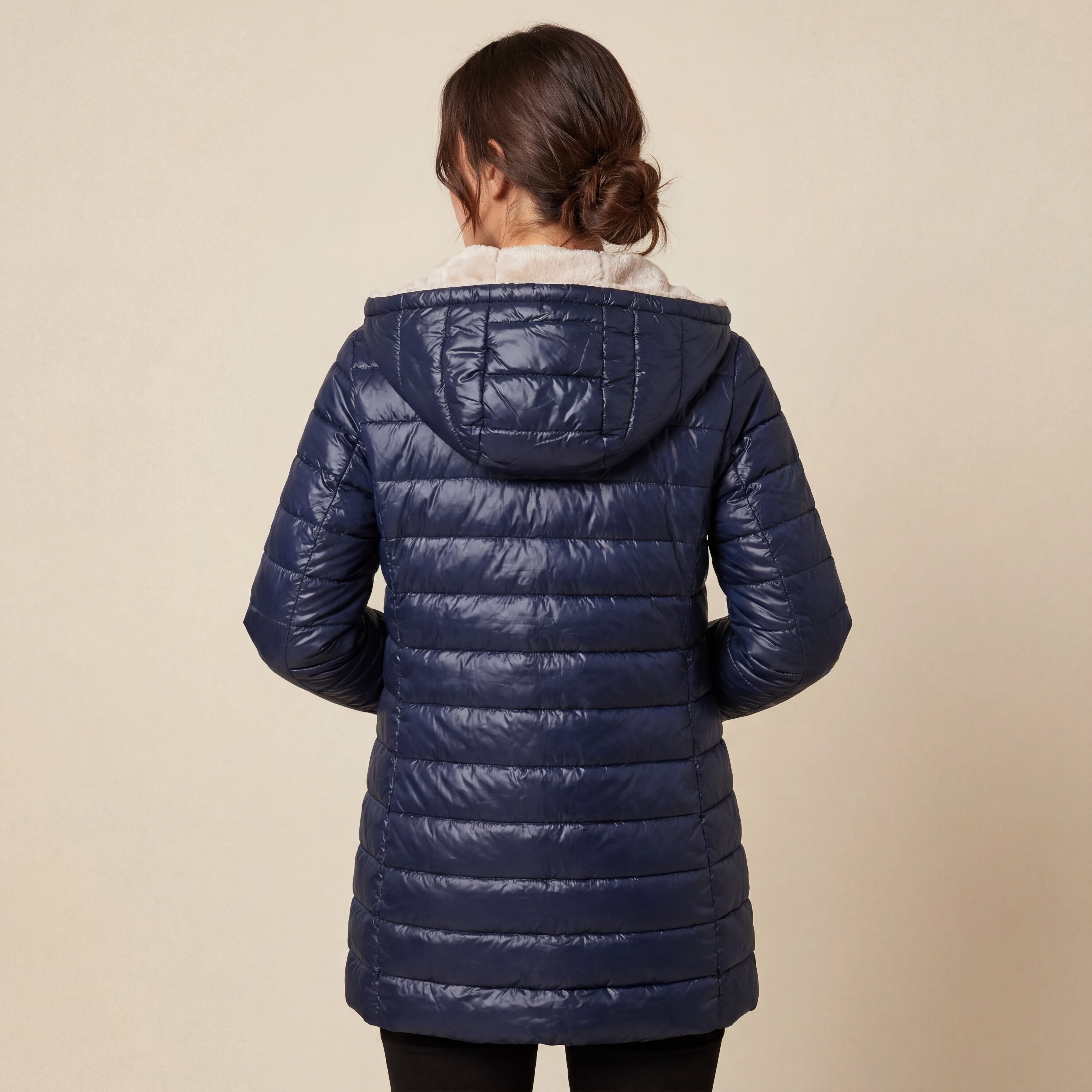 Kurtka Damska Zimowa Pikowana Granatowa | Na Zimę