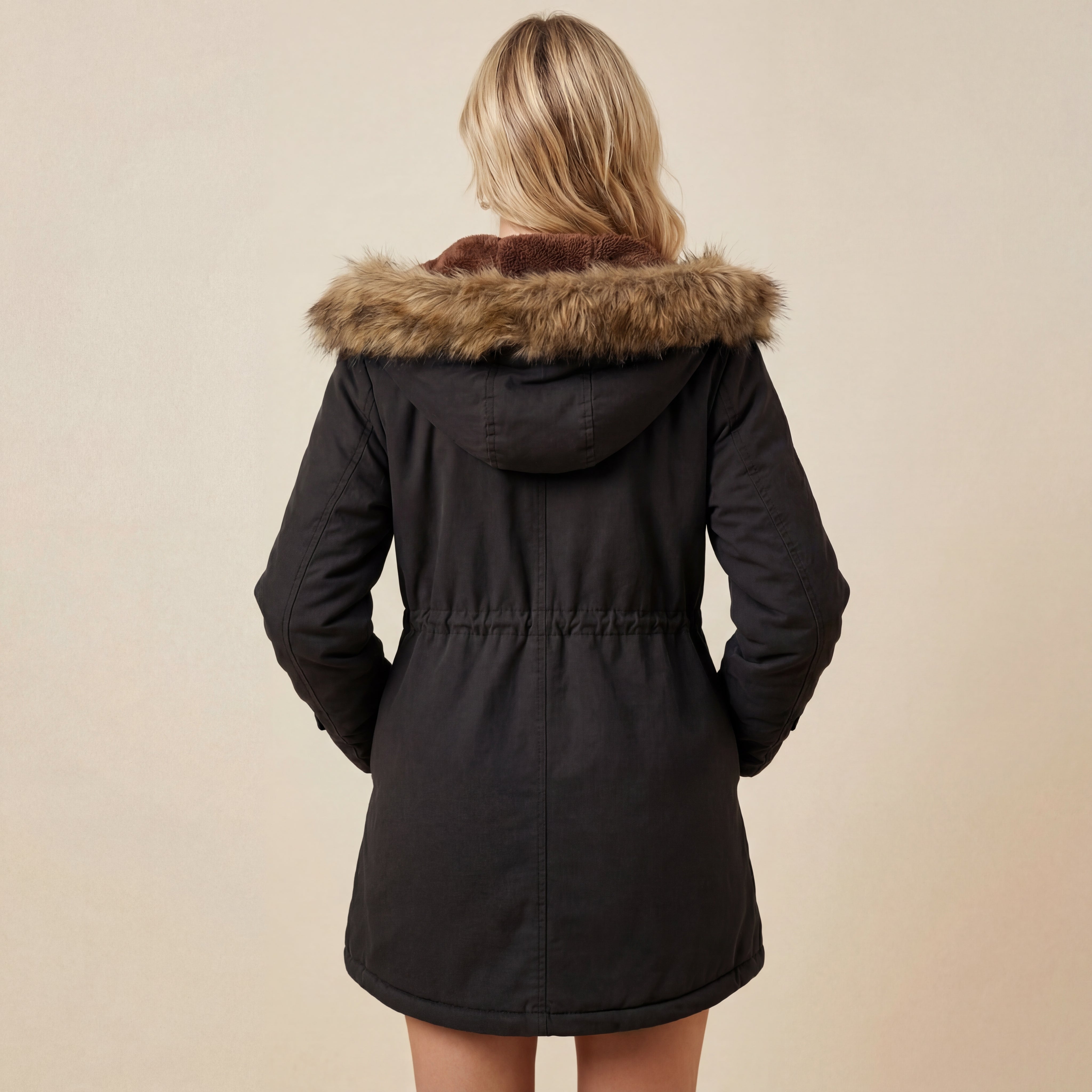 Kurtka Damska Zimowa z Kapturem Granatowa | Na Zimę