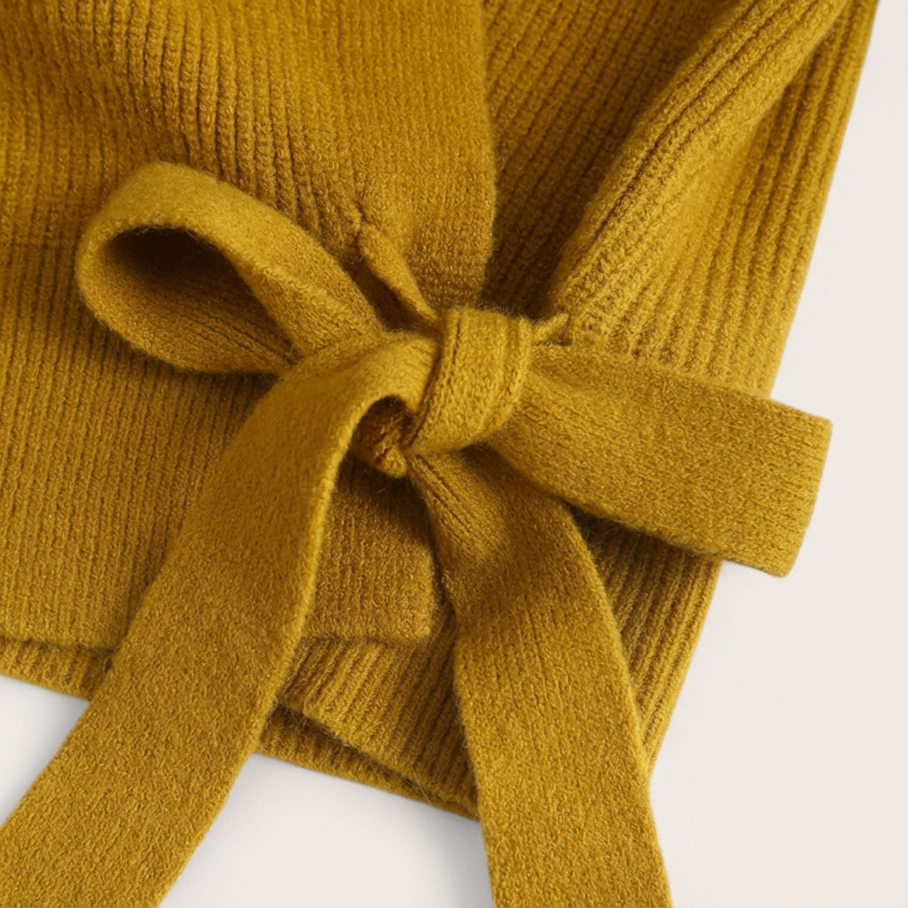 Kardigan damski dekolt V wiązany krój | Codzienne noszenie