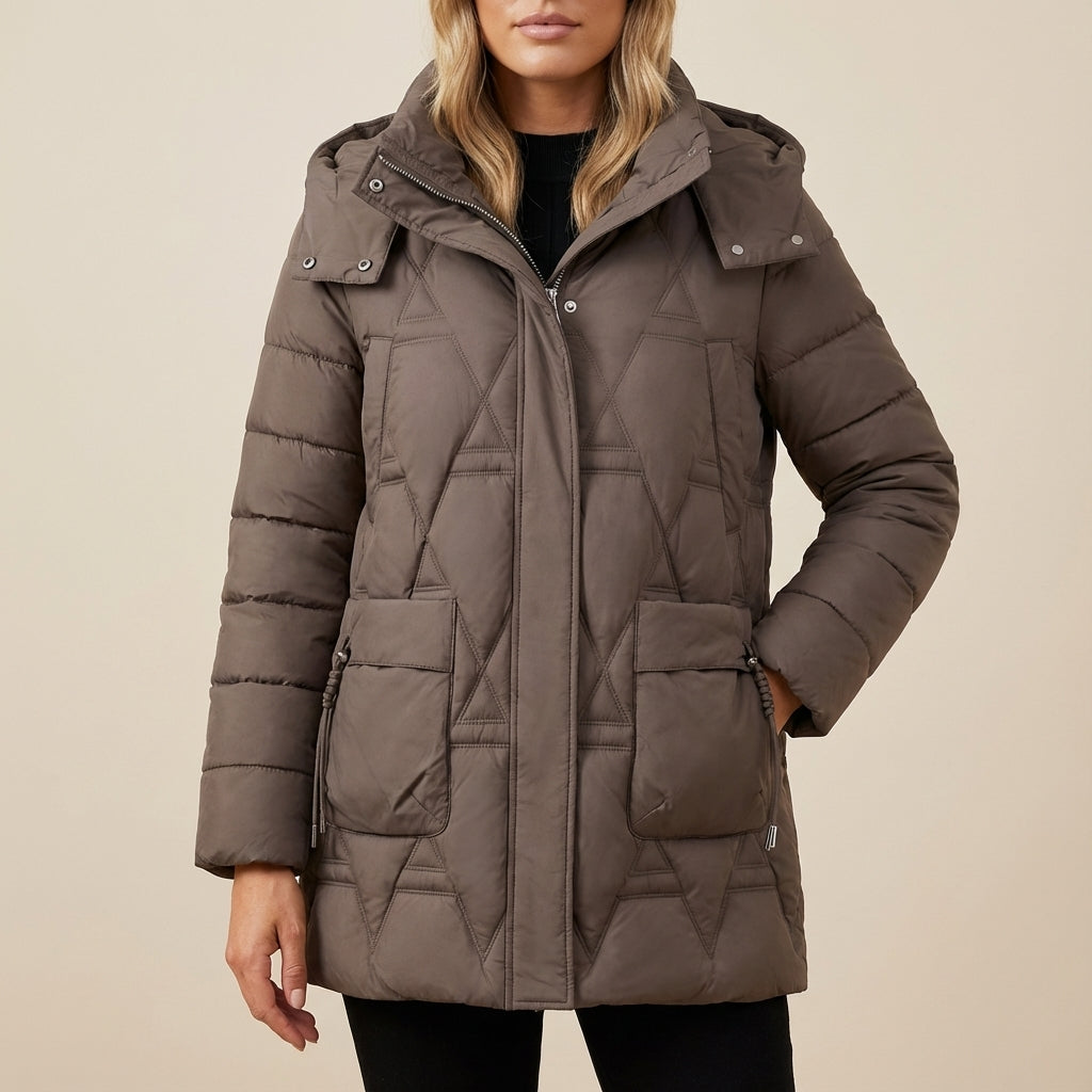 Kurtka Zimowa Damska Pikowana Klasyczny Krój | Styl Miejski