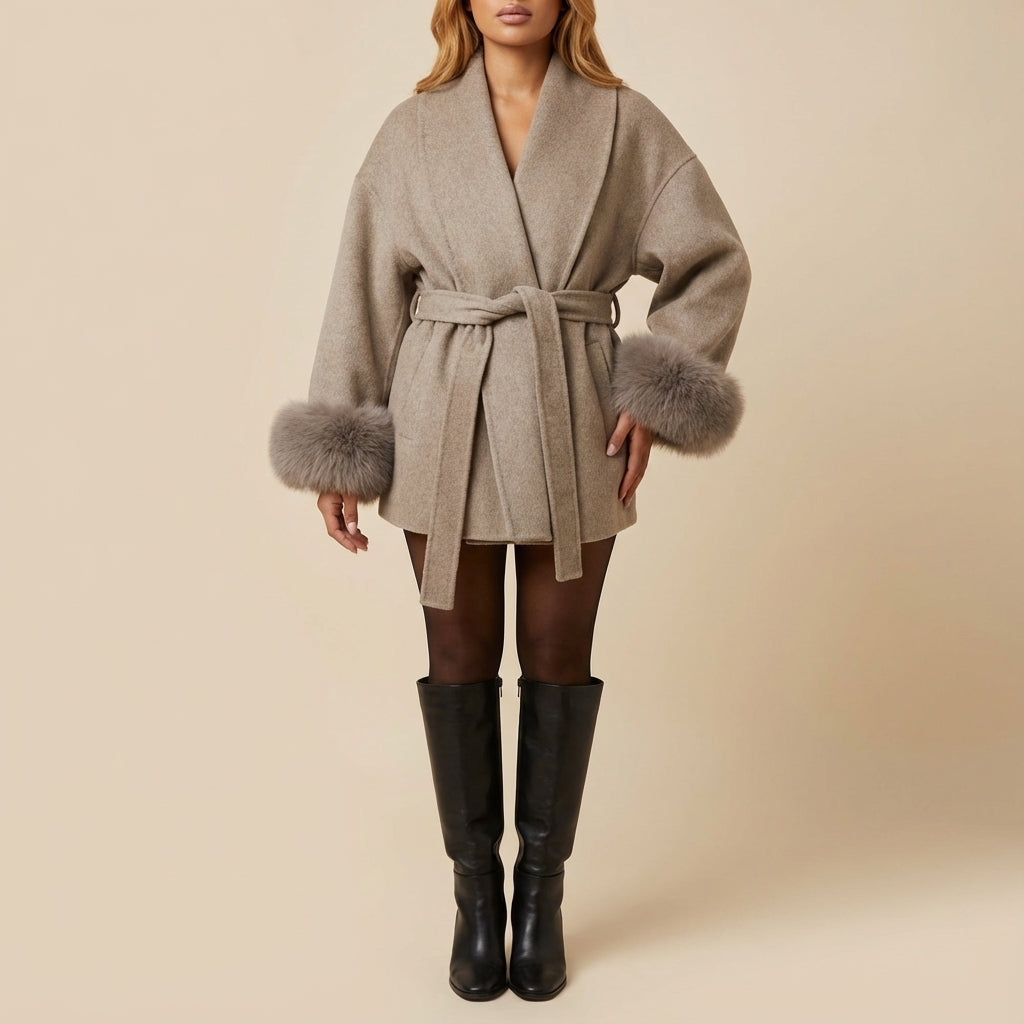 Płaszcz Damski Klasyczny z Paskiem | Styl Miejski