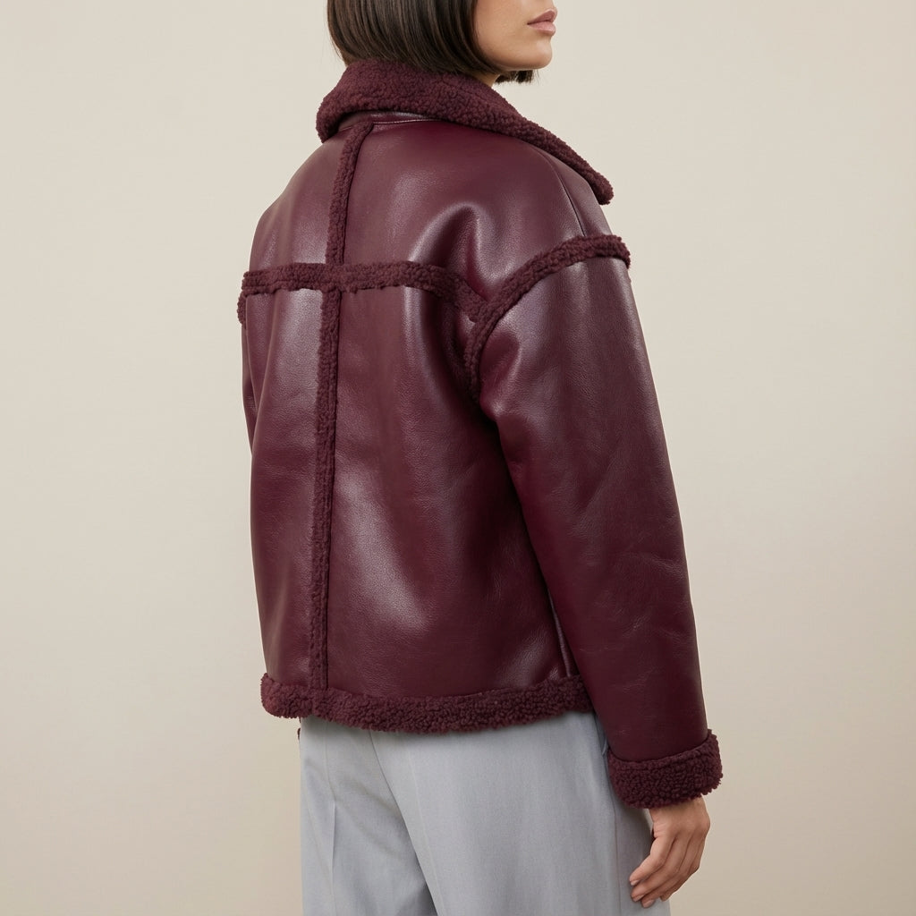 Kurtka Damska Biker z Gładką Powierzchnią | Styl Miejski