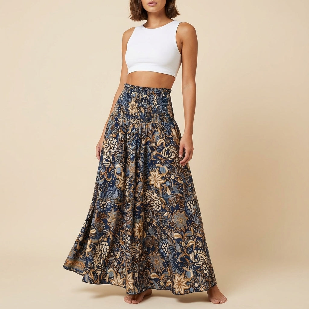 Spódnica Damska Boho A-Line z Wysokim Stanem | Na Co Dzień Latem