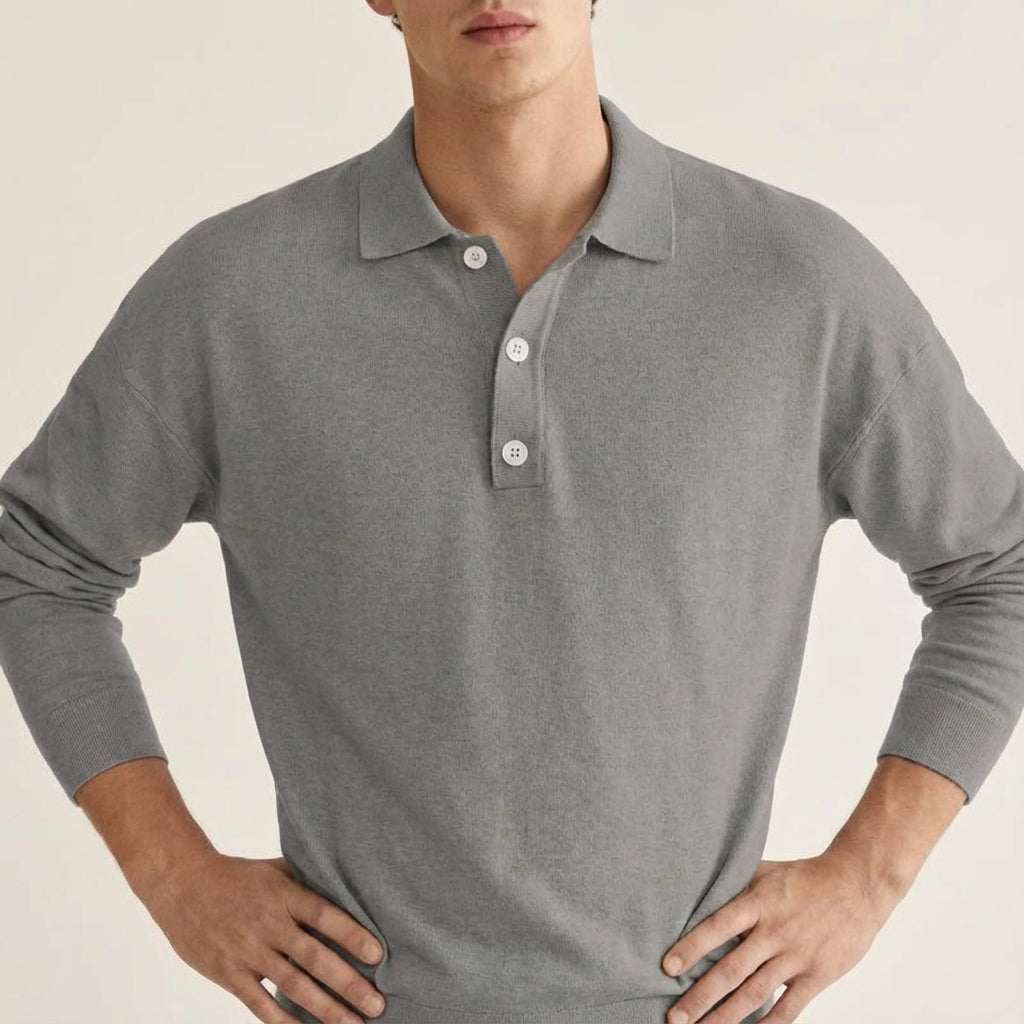 Koszulka polo męska z długim rękawem | Styl codzienny