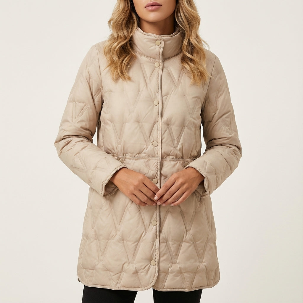 Kurtka damska zimowa pikowana zapinana | Do miasta