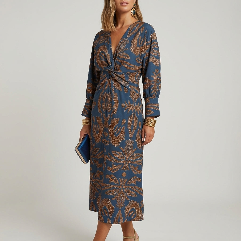 Sukienka damska midi kopertowa | Na wyjście