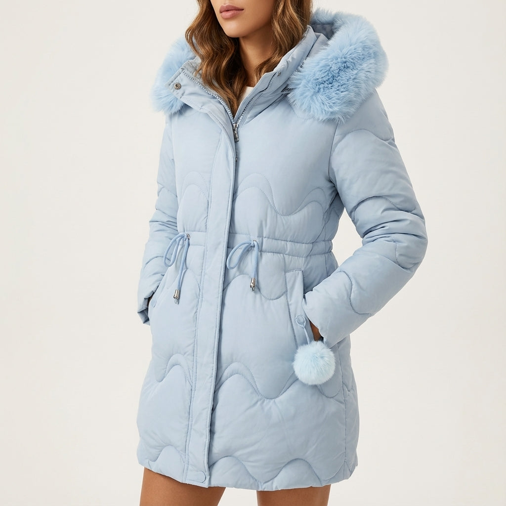 Kurtka zimowa damska parka z kapturem i regulacją | Styl miejski