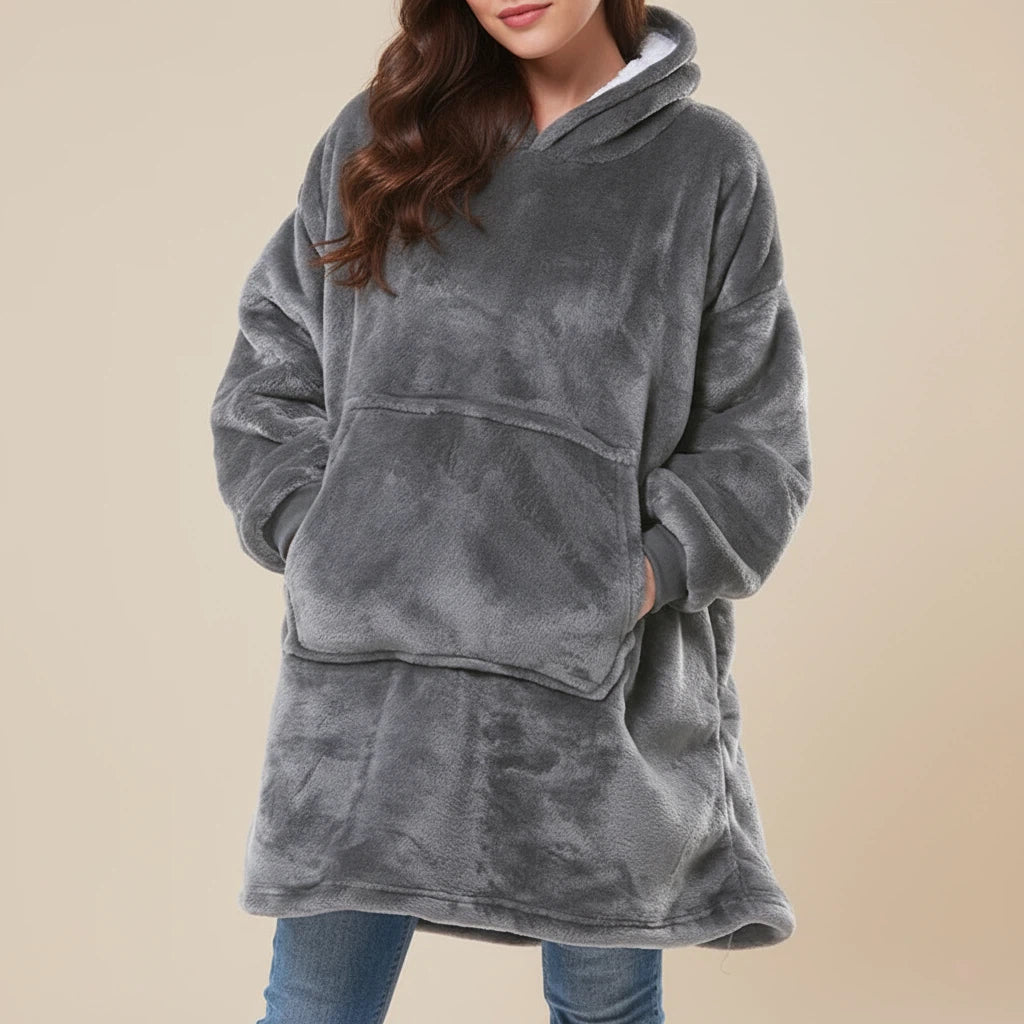 Bluza Koc Oversize z Kapturem Polarowa | Do Domu i Na Co Dzień