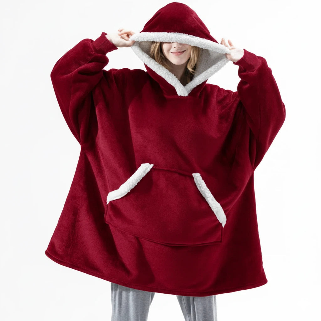 Bluza Koc Oversize z Kapturem Polarowa | Do Domu i Na Co Dzień