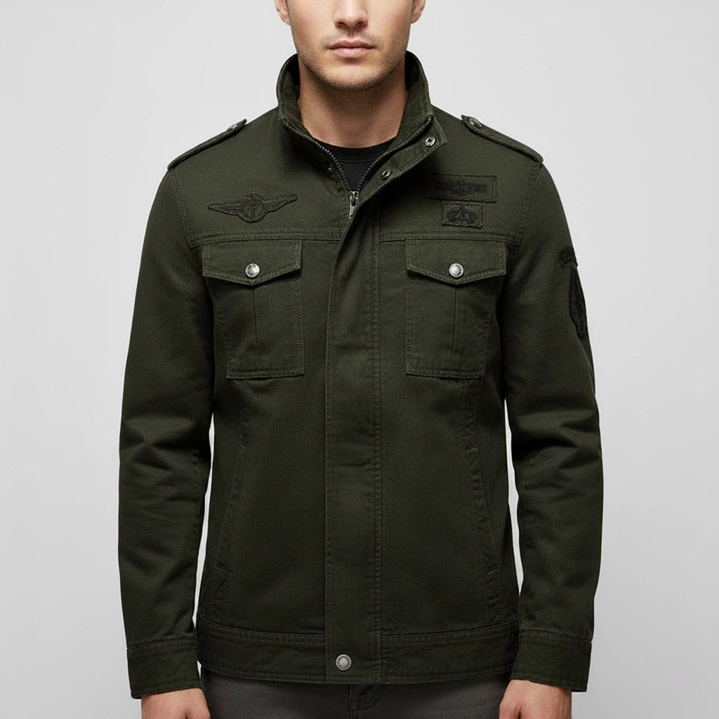 Kurtka Męska Wojskowa w Stylu Militarnym | Codzienny Styl