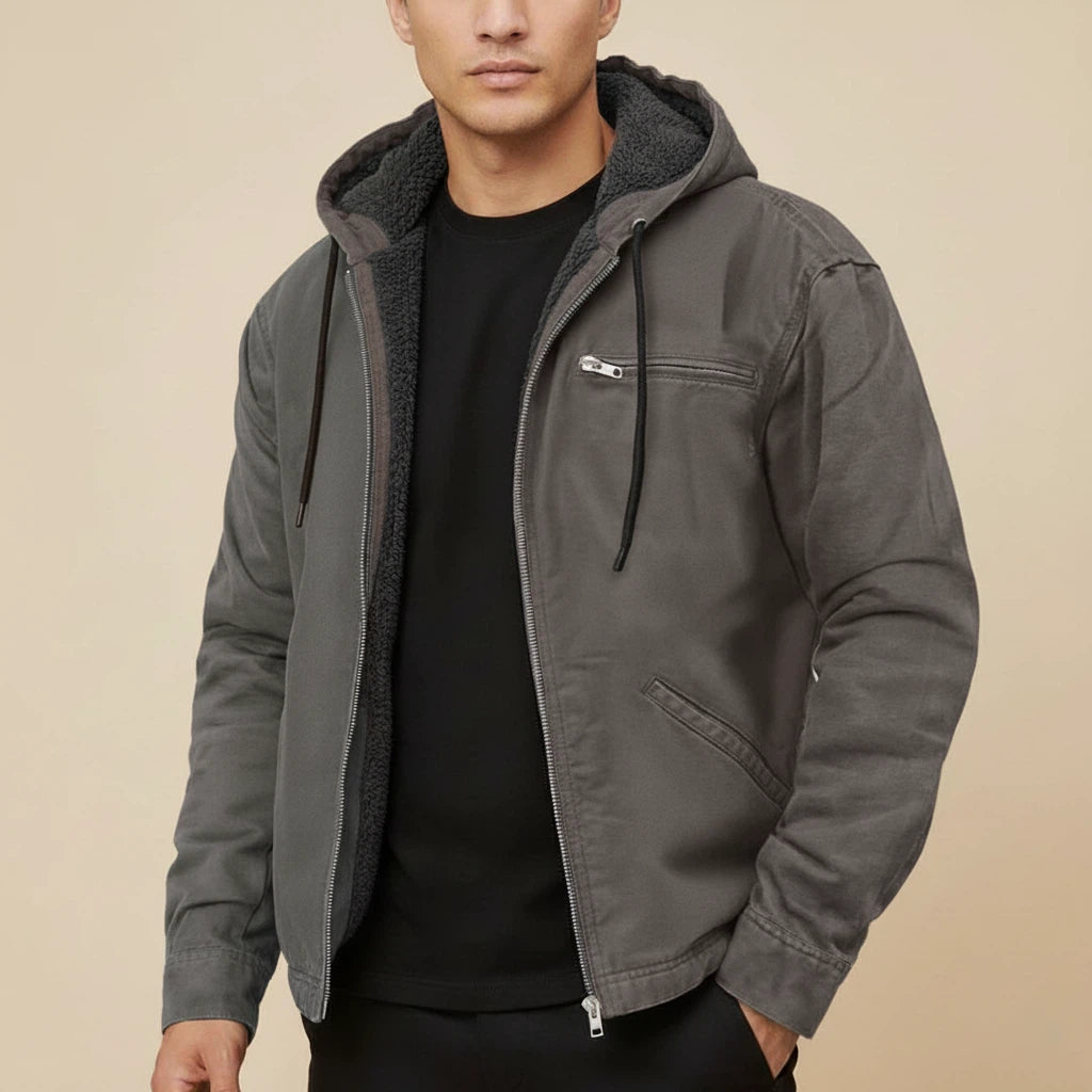 Kurtka Męska z Kapturem na Zamek | Styl Codzienny i Wygodny