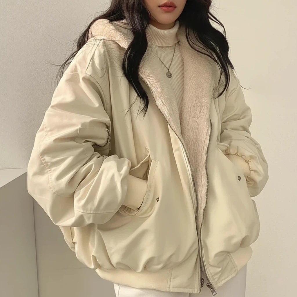 Kurtka Zimowa Damska Dwustronna z Miękkim Ociepleniem | Codzienny Styl