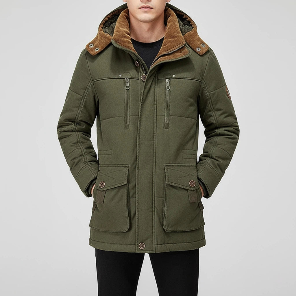 Kurtka Zimowa Męska Ocieplana z Odpinanym Kapturem | Styl Codzienny