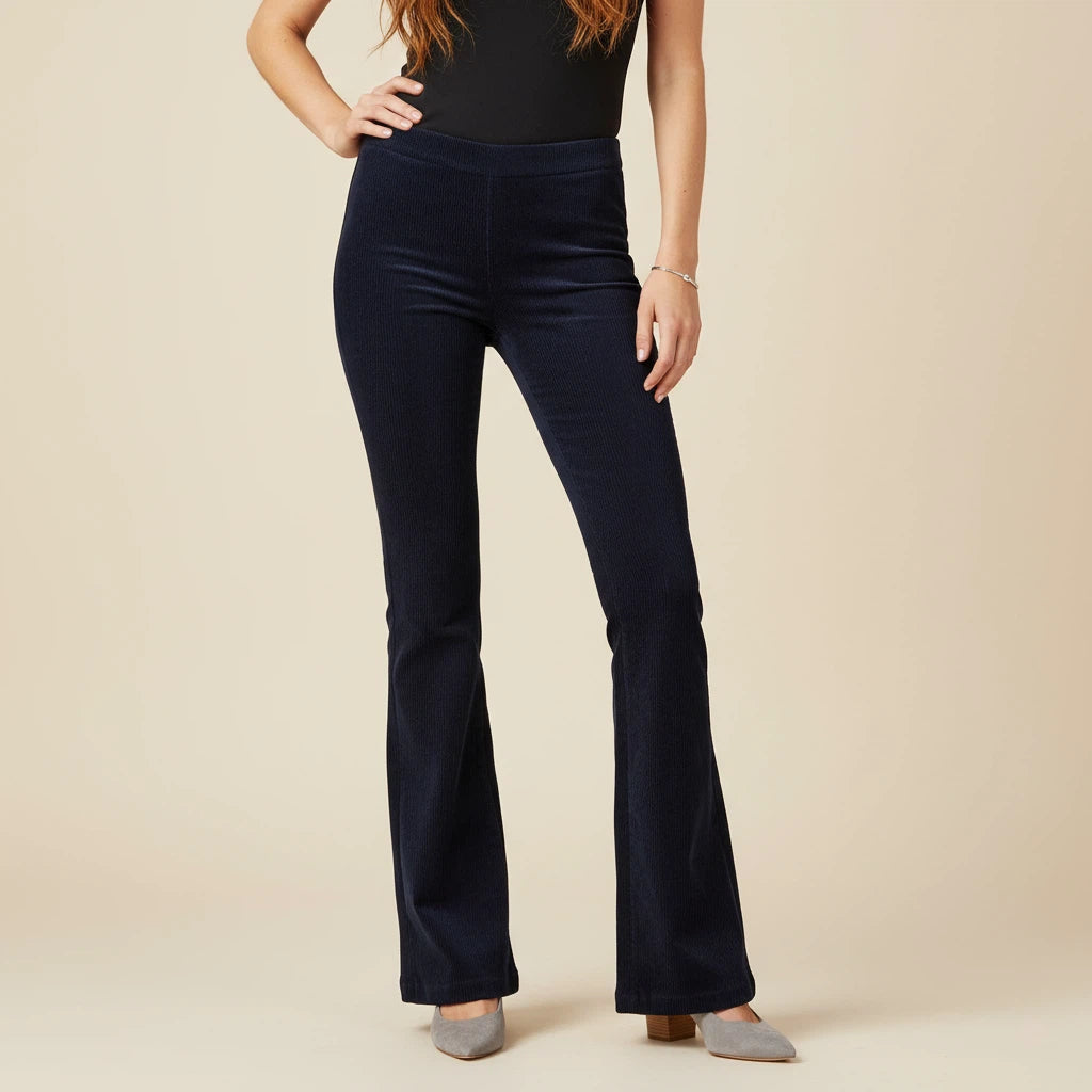 Spodnie Damskie Sztruksowe z Elastycznego Materiału | Styl Codzienny