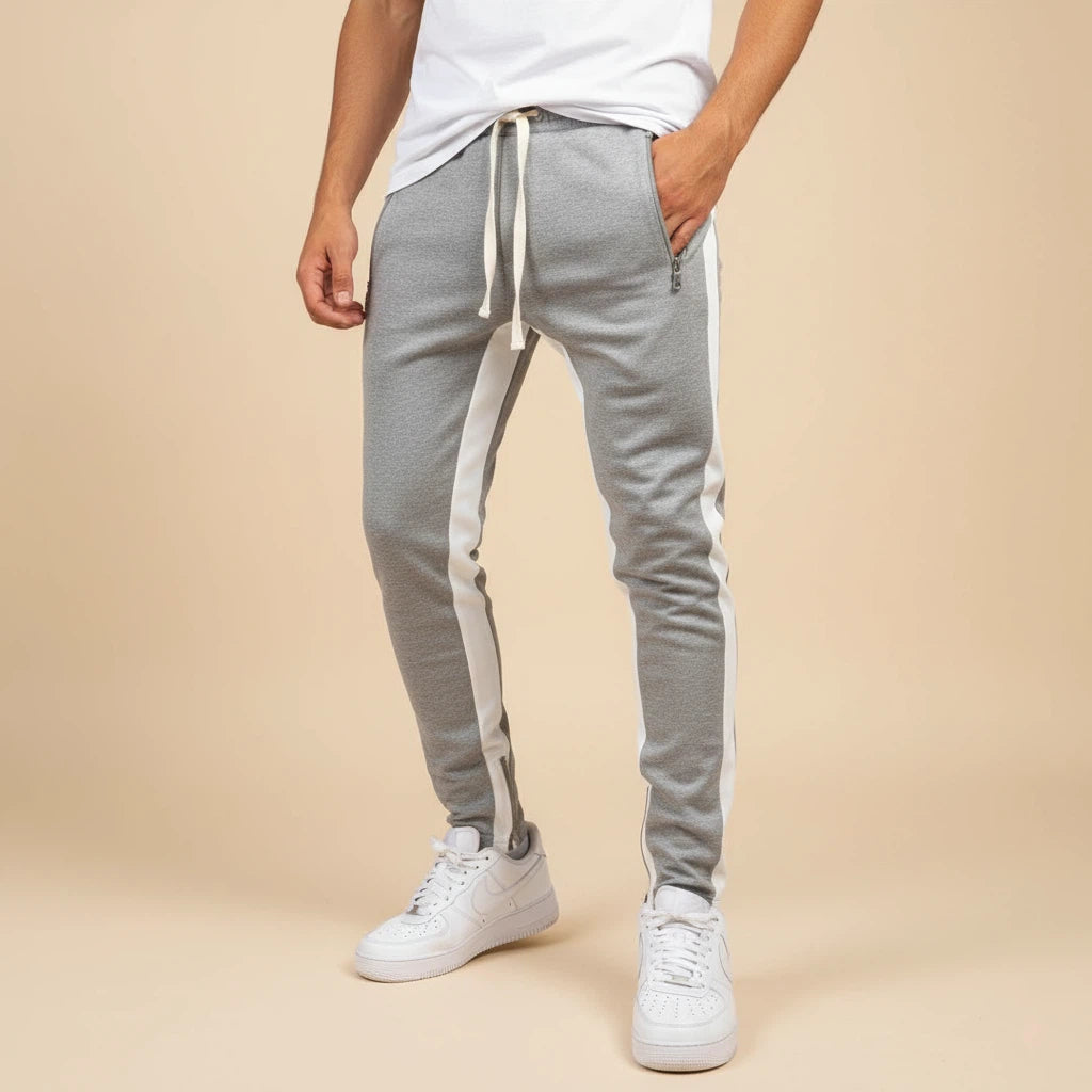 Spodnie Dresowe Męskie z Paskami Po Bokach | Styl Sportowy