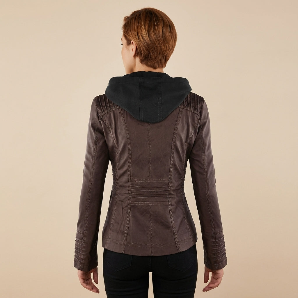 Kurtka Damska z Kapturem Brązowa | Na Co Dzień