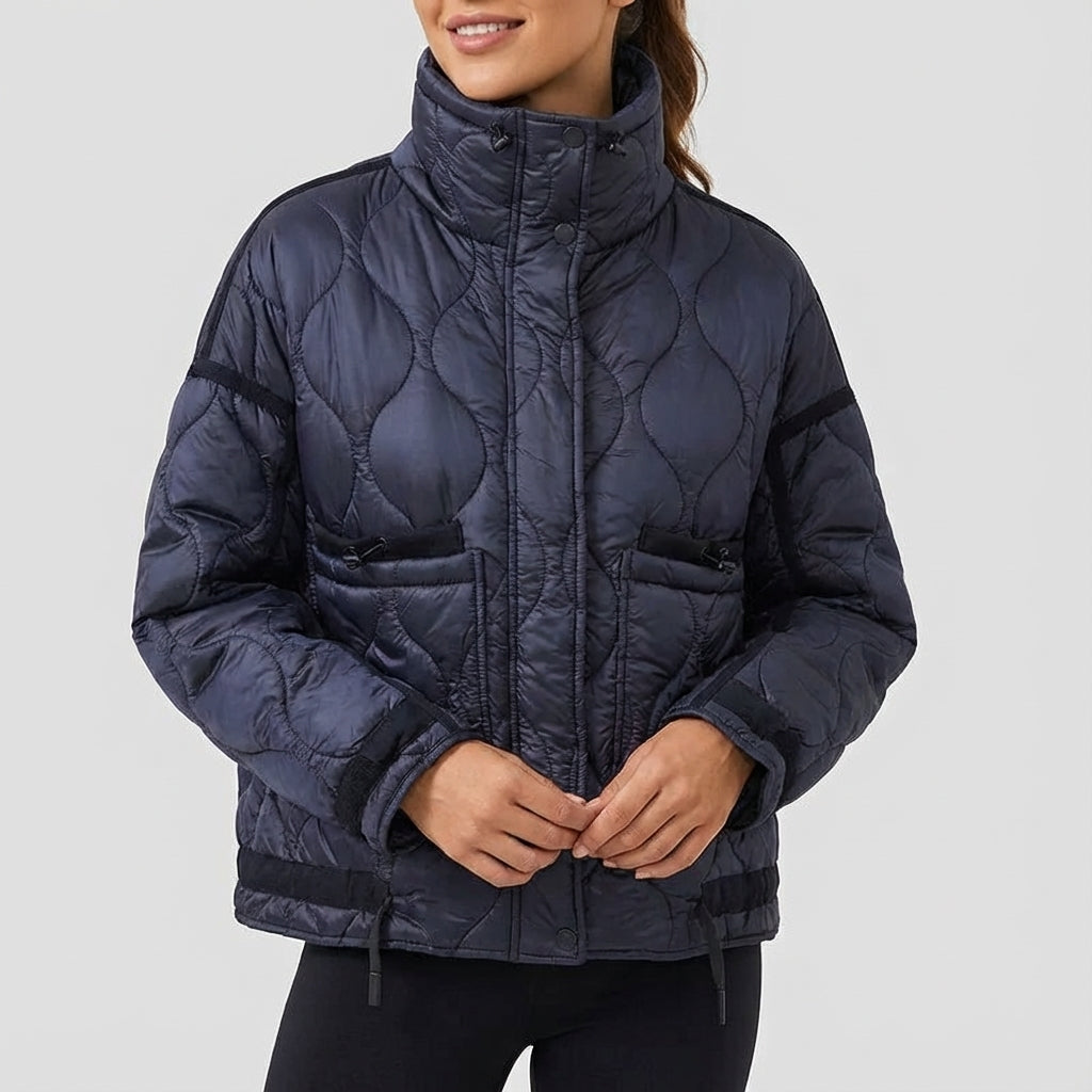 Kurtka pikowana damska z wysokim kołnierzem | Codzienne użytkowanie