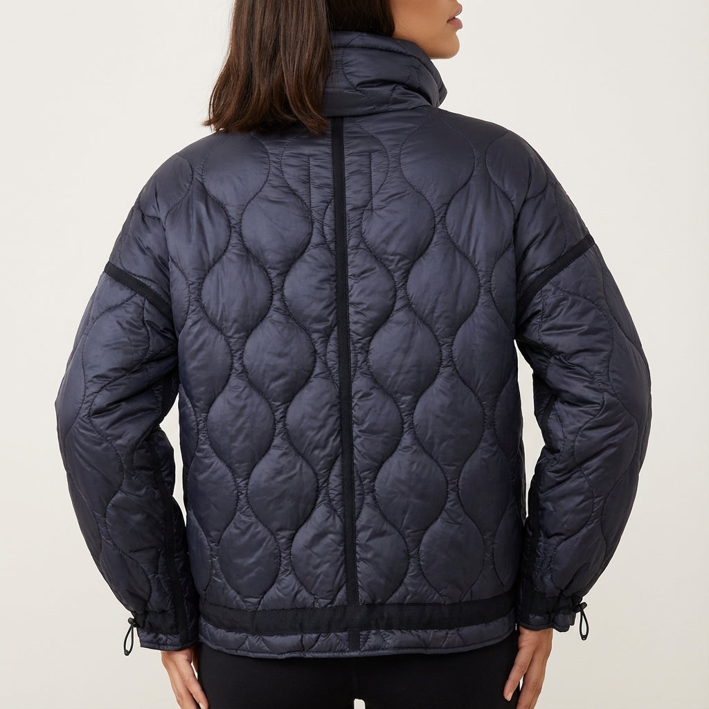 Kurtka pikowana damska z wysokim kołnierzem | Codzienne użytkowanie
