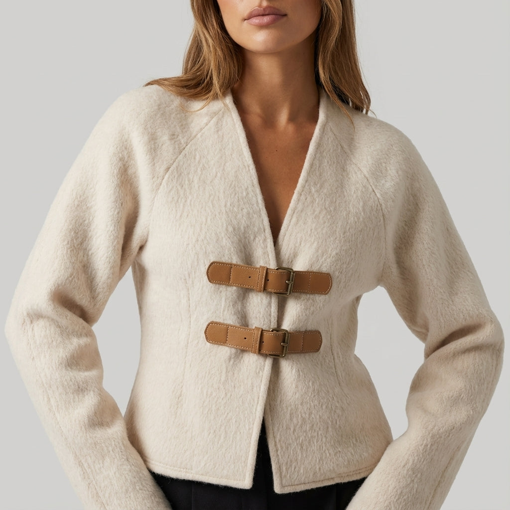 Kurtka damska z klamrą klasyczny krój | Codzienne użytkowanie