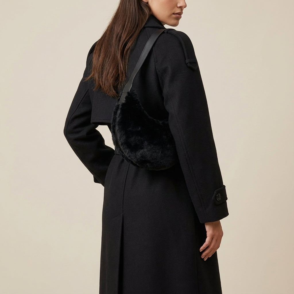 Płaszcz damski długi dwurzędowy | Styl miejski zimowy