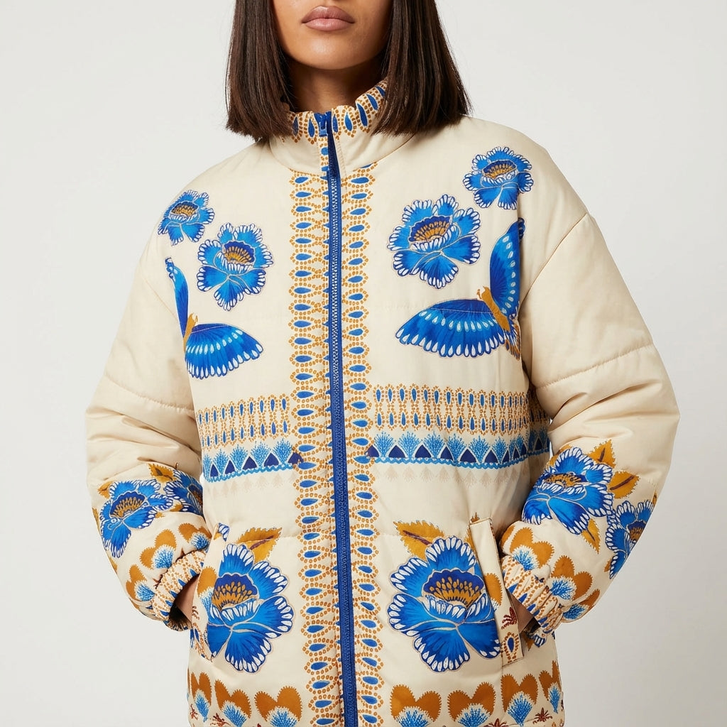 Kurtka Zimowa Damska Boho Wzór | Styl Miejski Na Co Dzień