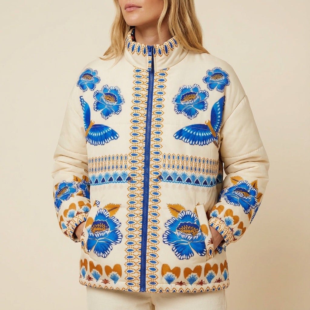 Kurtka Zimowa Damska Boho Wzór | Styl Miejski Na Co Dzień