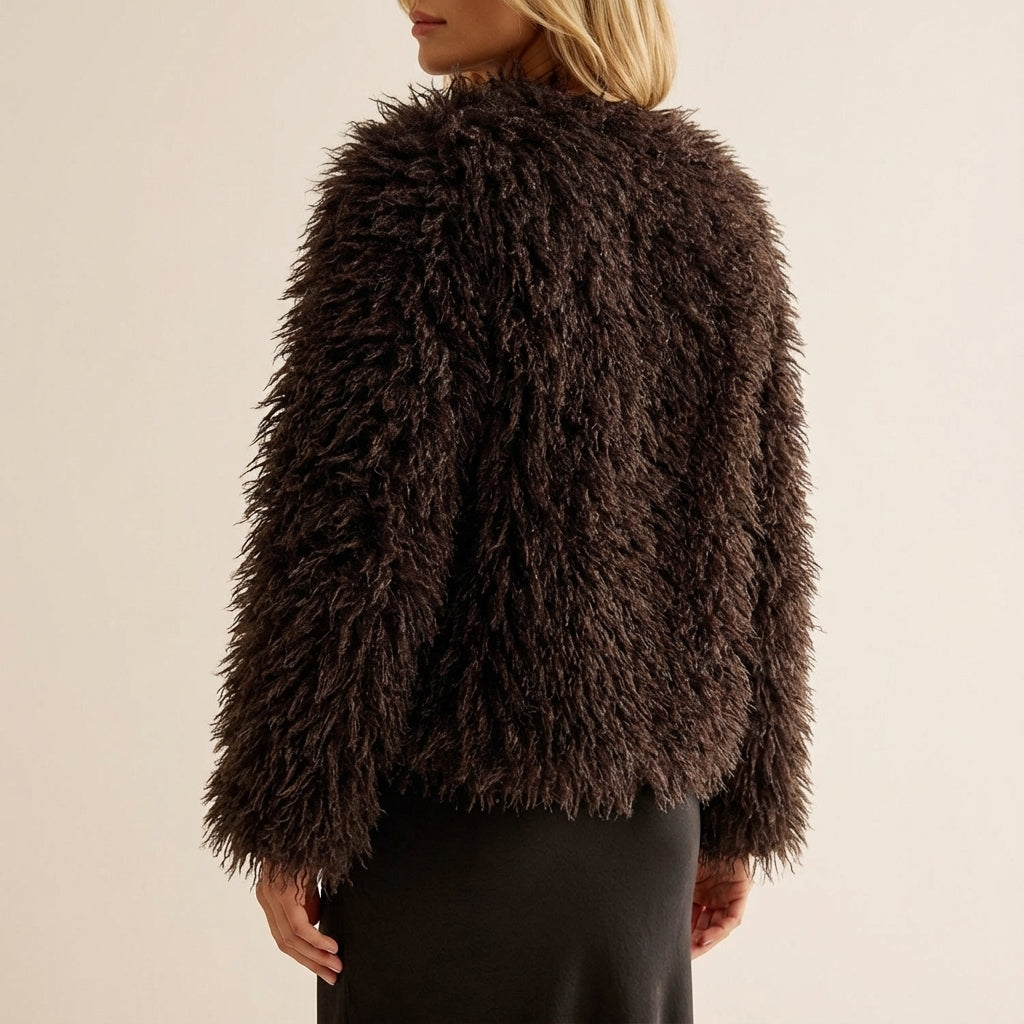 Kurtka Damska ze Sztucznego Futra Krótka | Codzienne Użytkowanie