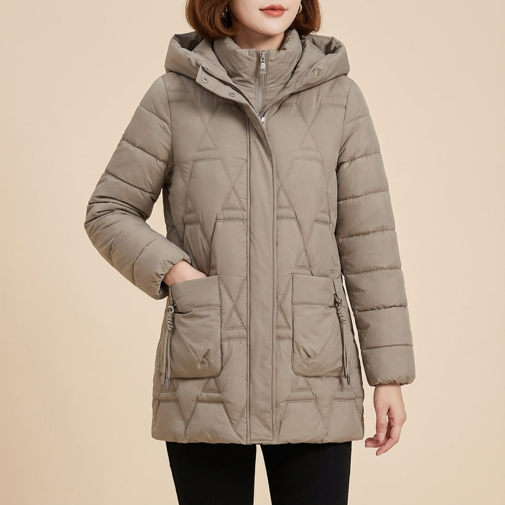 Kurtka Zimowa Damska Pikowana Klasyczny Krój | Styl Miejski