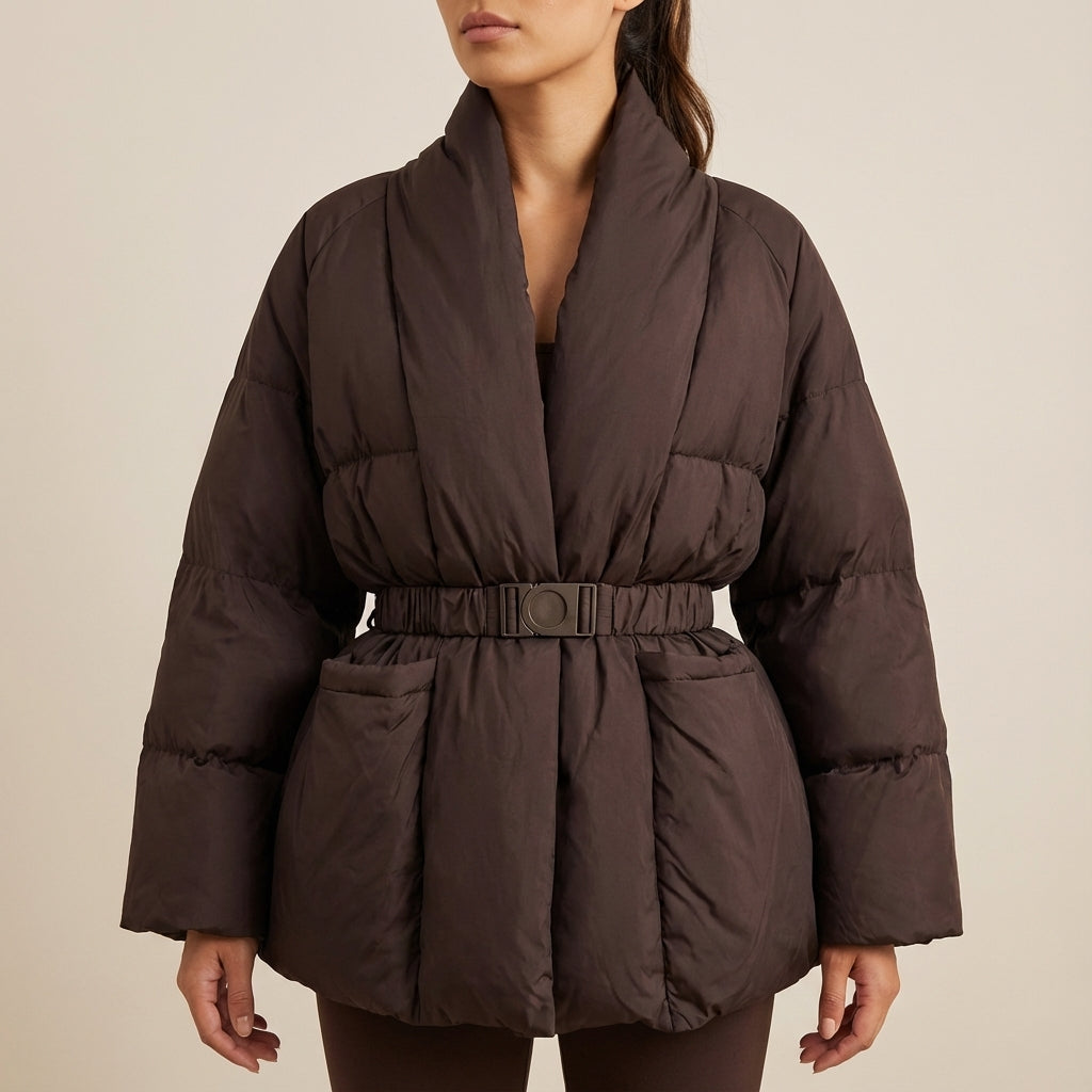 Kurtka Damska Zimowa Puchowa z Kapturem | Styl Miejski