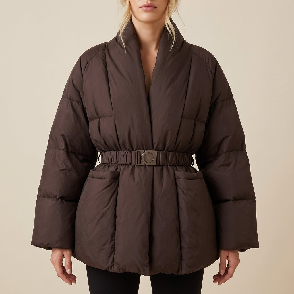 Kurtka Damska Zimowa Puchowa z Kapturem | Styl Miejski