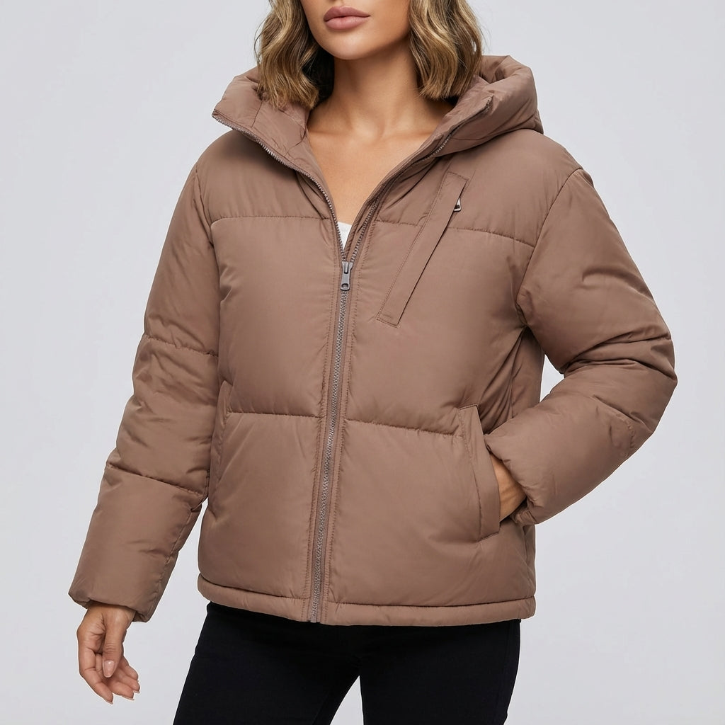 Kurtka zimowa damska ocieplana khaki | Na co dzień