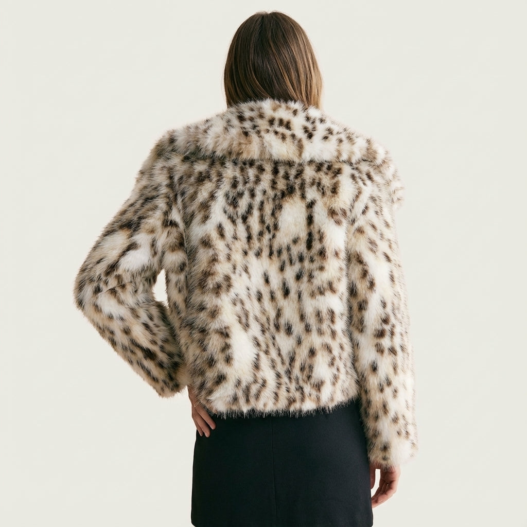 Kurtka damska o włóknistej strukturze w wzór lamparta | Na co dzień