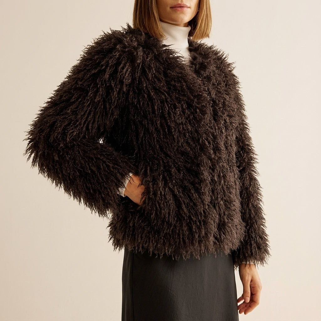 Kurtka Damska ze Sztucznego Futra Krótka | Codzienne Użytkowanie