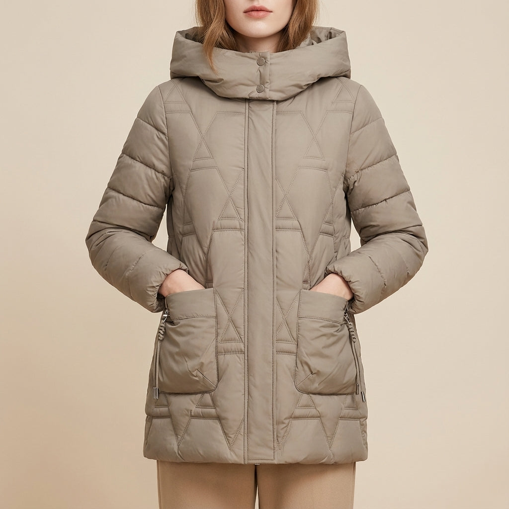 Kurtka Zimowa Damska Pikowana Klasyczny Krój | Styl Miejski