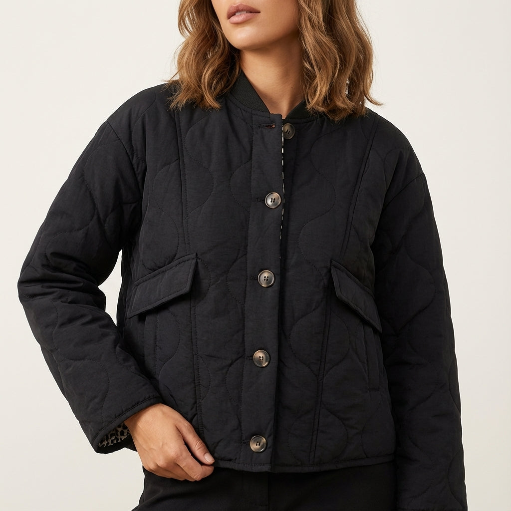 Kurtka Przejściowa Damska Pikowany Fason | Codzienny Styl