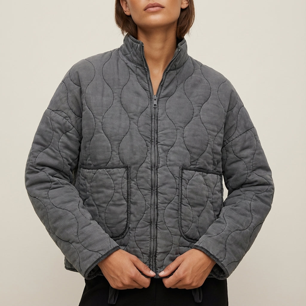 Kurtka Damska Przejściowa Minimalistyczna Czarna | Styl Miejski