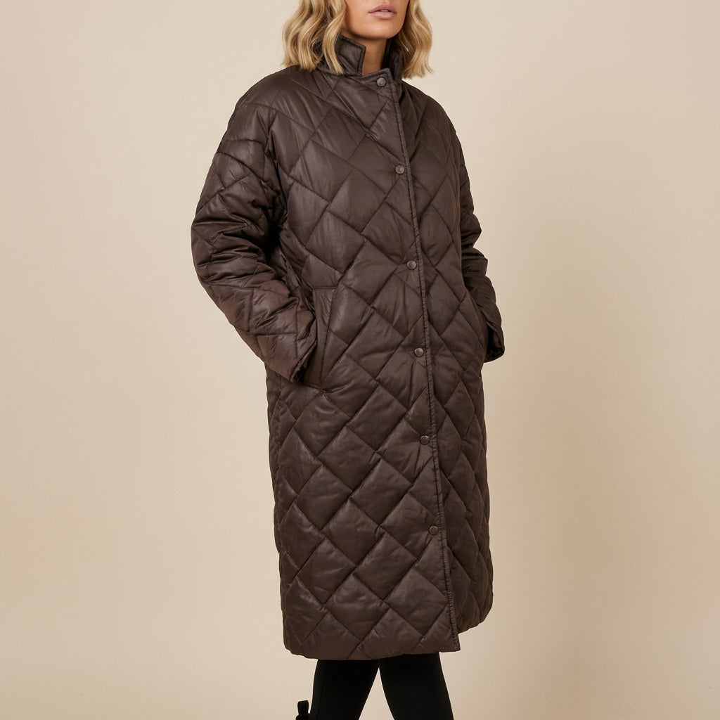 Kurtka Zimowa Damska Luźny Fason Dwustronny | Styl Miejski