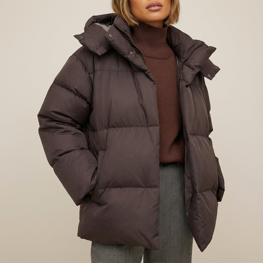 Kurtka Zimowa Damska Pikowana z Kapturem | Na Chłodniejsze Dni