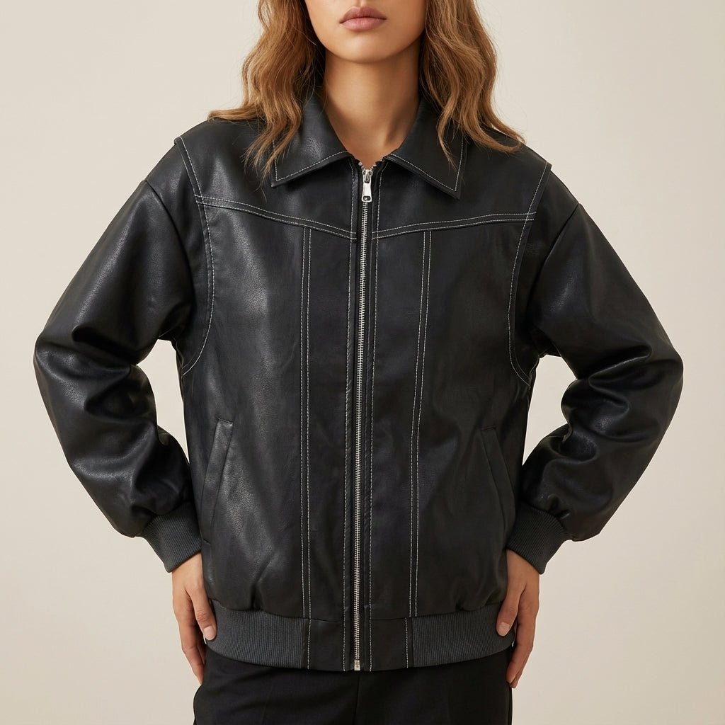 Kurtka Zimowa Damska Oversize Czarna | Miejski Styl