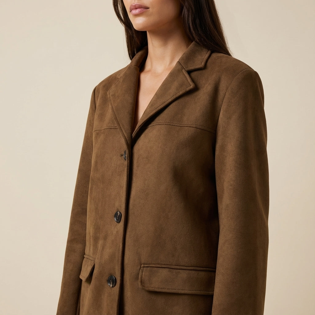 Kurtka damska o luźnym kroju z guzikami | Styl codzienny