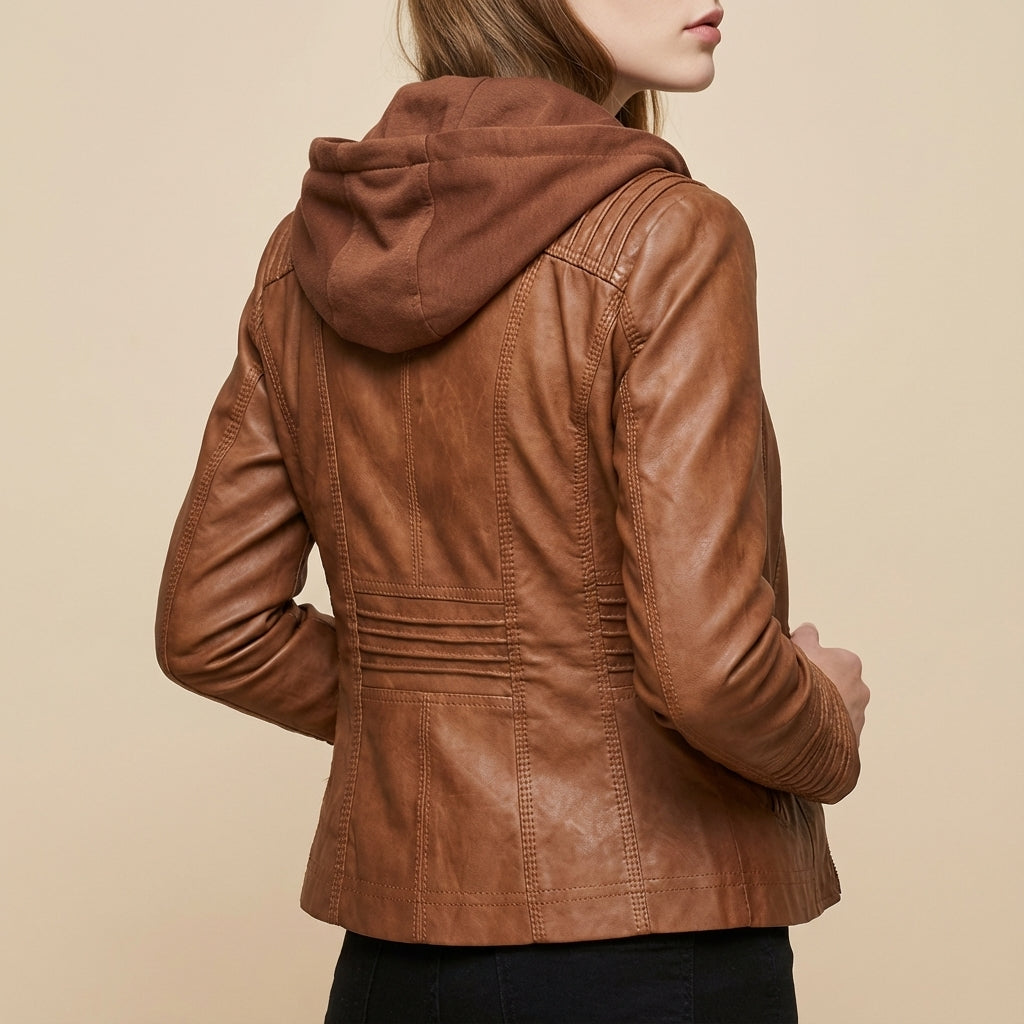 Kurtka Damska z Kapturem Brązowa | Na Co Dzień