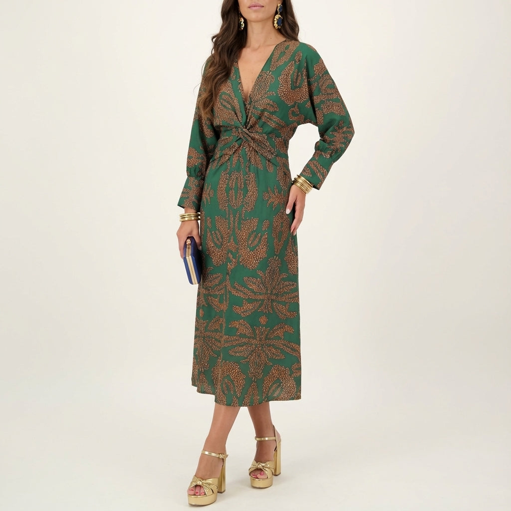 Sukienka damska midi kopertowa | Na wyjście