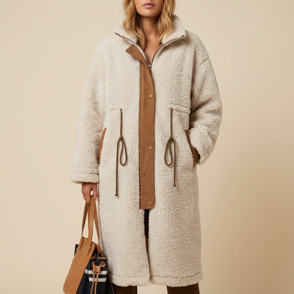 Kurtka zimowa damska oversize długa | Miejski styl codzienny