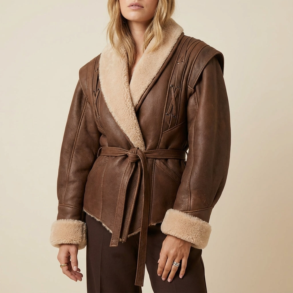 Kurtka Damska Zimowa Brązowa | Styl Miejski